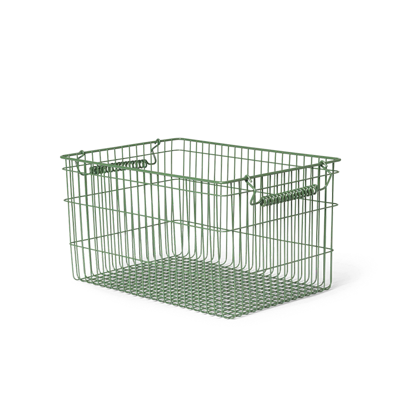 Ferm Living 2er Set Stapelbarer Aufbewahrungskorb &#39;Cala&#39; Verdant Green