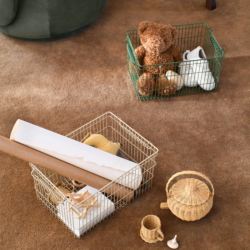 Ferm Living 2er Set Stapelbarer Aufbewahrungskorb &#39;Cala&#39; Verdant Green