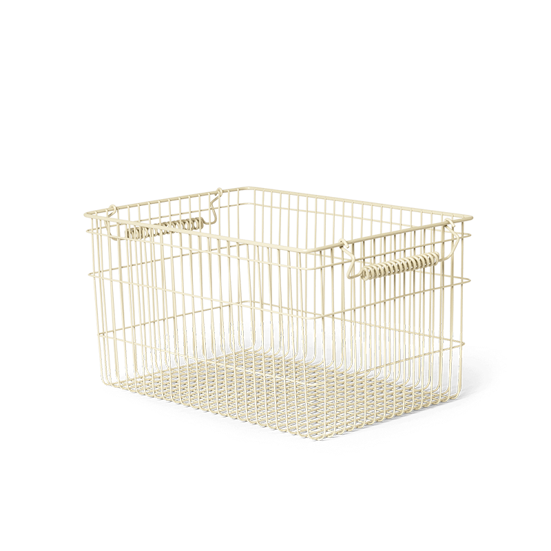 Ferm Living 2er Set Stapelbarer Aufbewahrungskorb &#39;Cala&#39; Cashmere