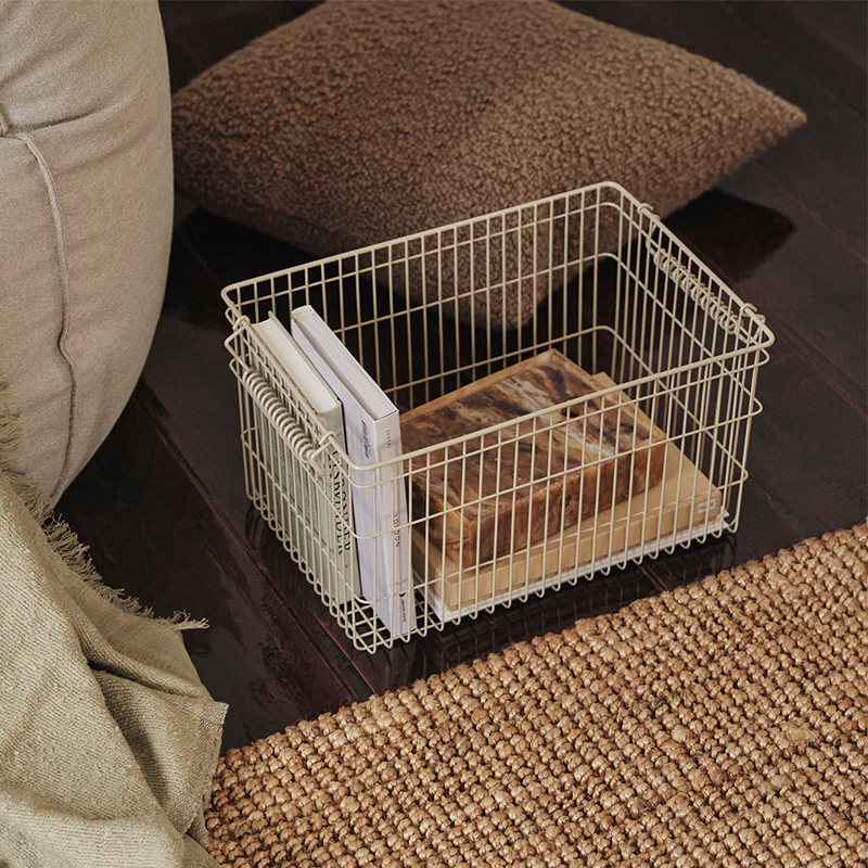 Ferm Living 2er Set Stapelbarer Aufbewahrungskorb &#39;Cala&#39; Cashmere