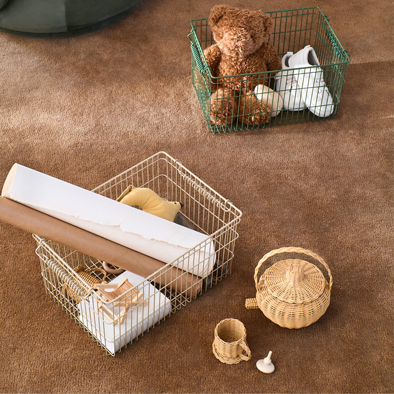Ferm Living 2er Set Stapelbarer Aufbewahrungskorb &#39;Cala&#39; Cashmere