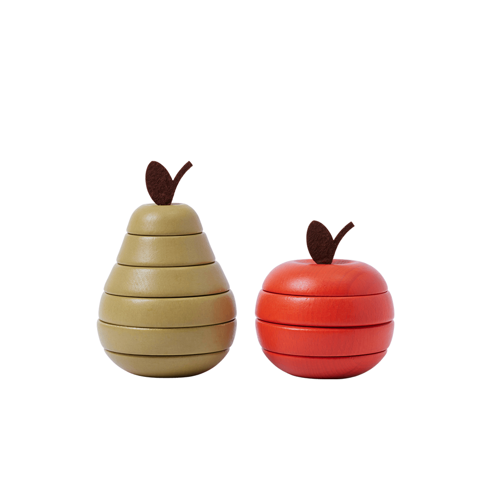 Ferm Living Stapelspielzeug 2er Set 'Apple and Pear'
