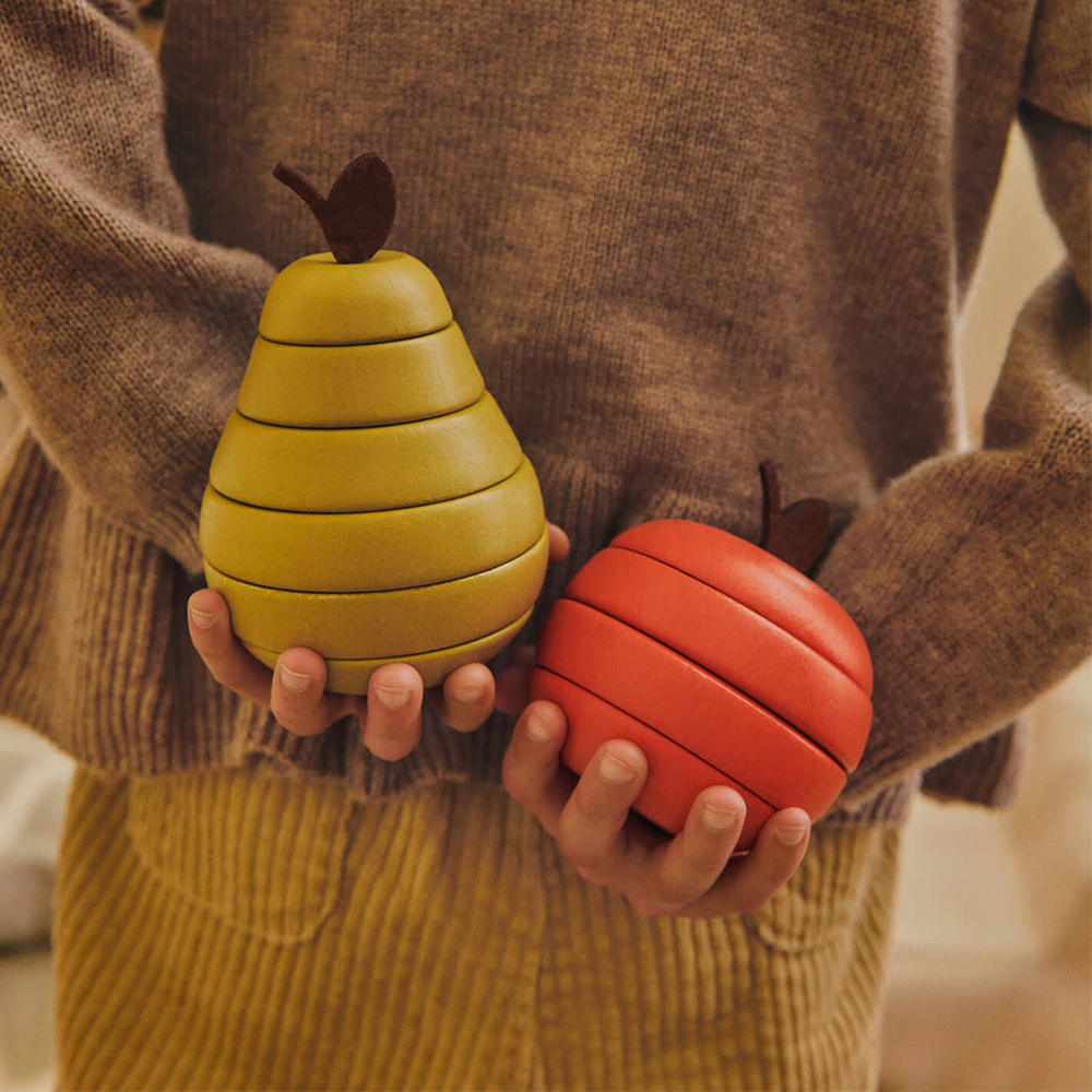 Ferm Living Stapelspielzeug 2er Set 'Apple and Pear'