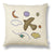 Cushion in beige with embroidered bird by Ferm Living