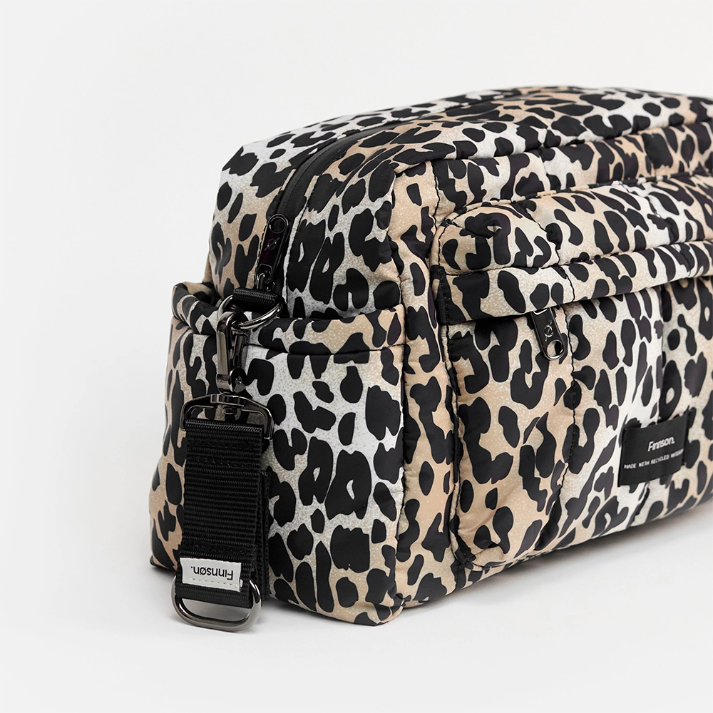 Finnsøn Eco Oversized Stroller Organizer with Stroller Clips 'FREYA' Leopard