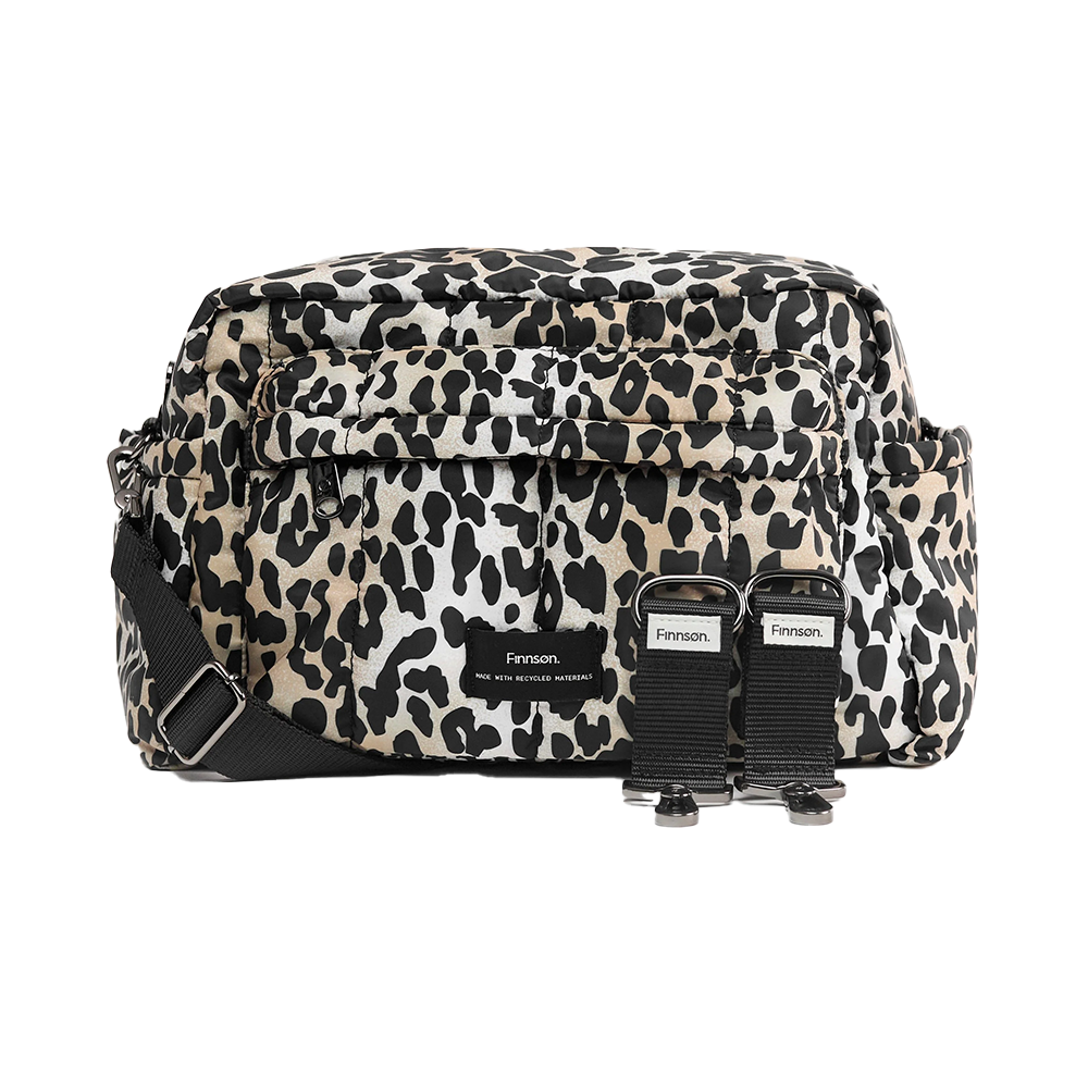 Finnsøn Eco Oversized Stroller Organizer with Stroller Clips 'FREYA' Leopard