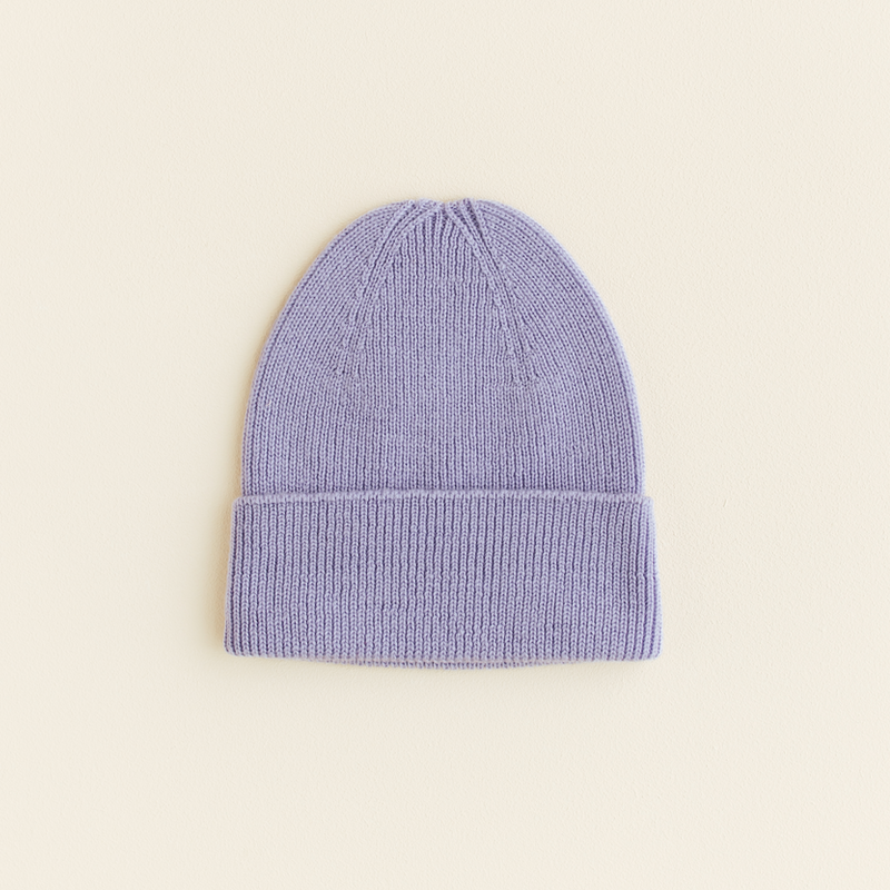 White Newborn Beanie Fonzie Lilac
