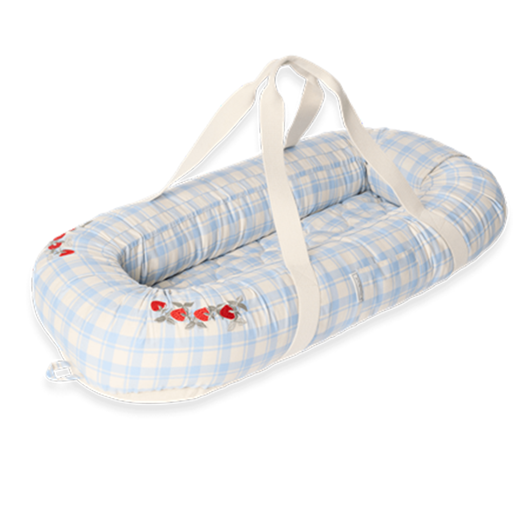 Garbo & Friends Babynest Plaid Sky Blue