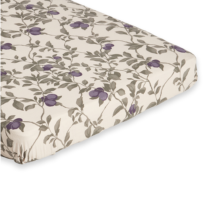 Garbo & Friends Muslin Fitted Sheet 90 x 200 cm Plum