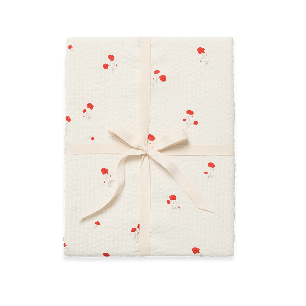 Garbo & Friends  Seersucker Fixleintuch 70 x 140 cm Poppy