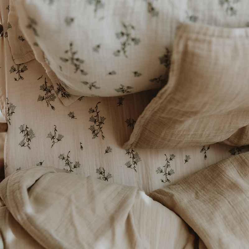 Garbo & Friends Fitted Sheet 70 x 140 cm Lauv Muslin Bluebell