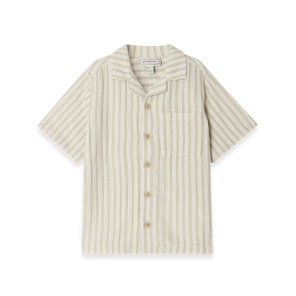 Garbo &amp; Friends  Musselin Hemd Stripes Pebble