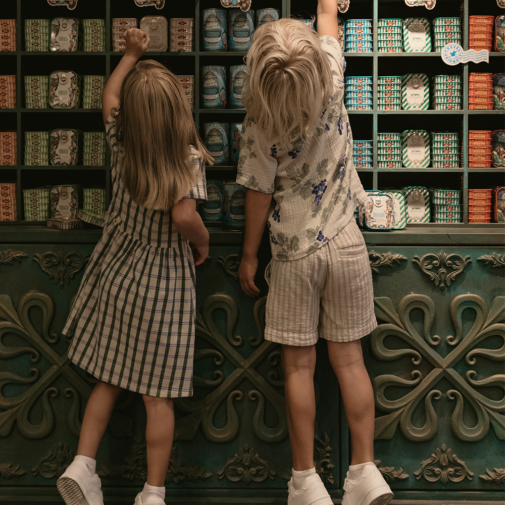 Garbo &amp; Friends Musselin Shorts Stripe Pebble