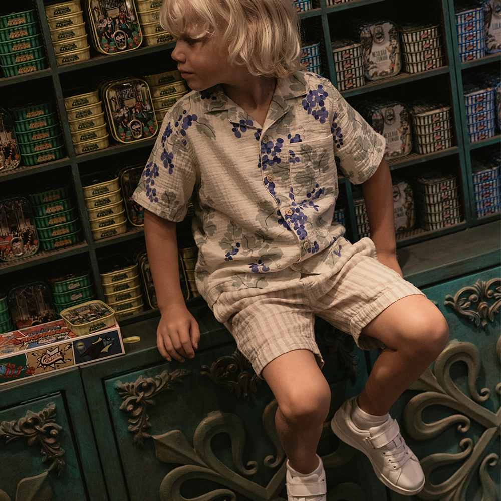 Garbo &amp; Friends Musselin Shorts Stripe Pebble