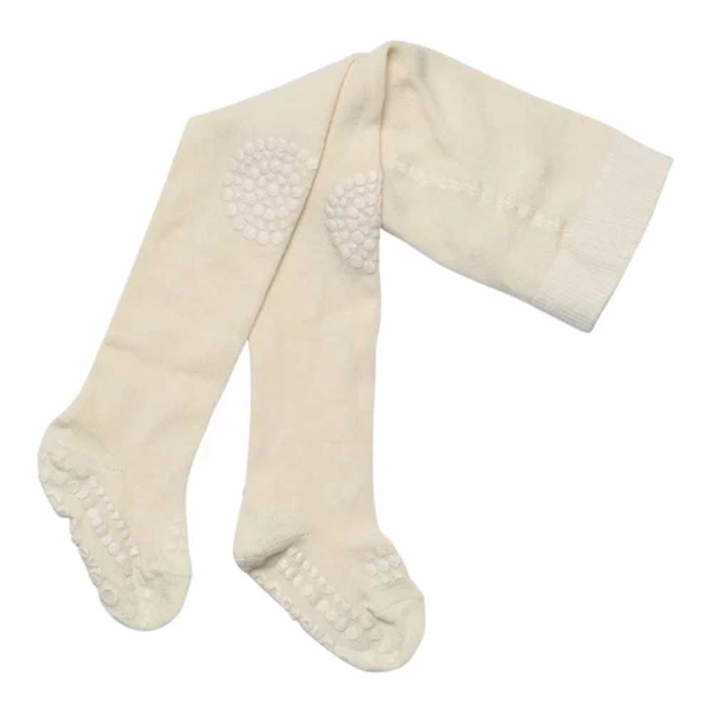 GoBabyGo Rutschfeste Krabbelstrumpfhose aus Bambus Off White - Online MY SNOWFLAKE
