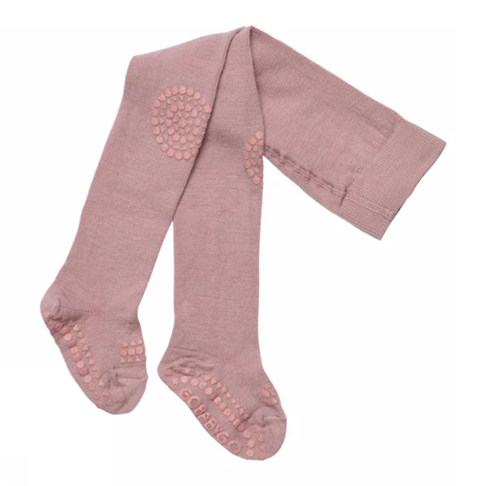 GoBabyGo Rutschfeste Krabbelstrumpfhose aus Merinowolle Woodrose - Online MY SNOWFLAKE