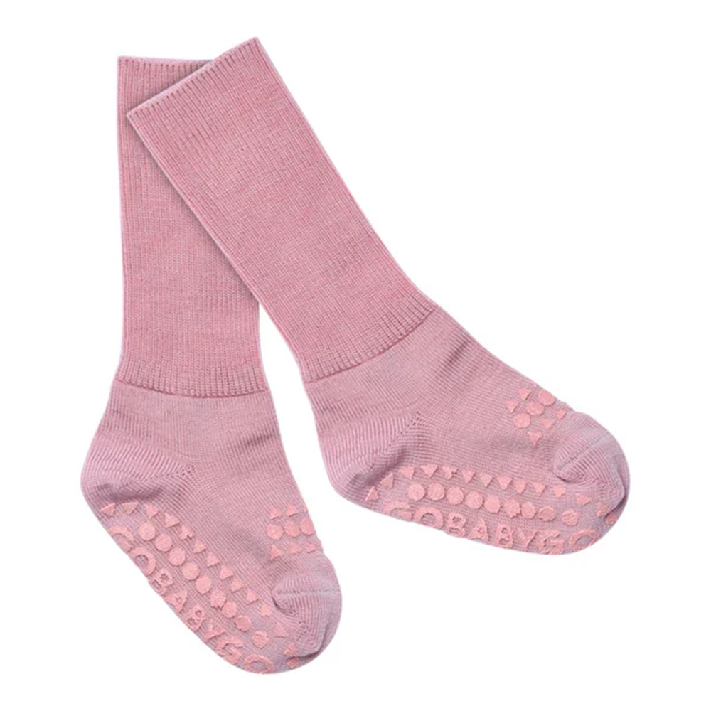GoBabyGo Rutschfeste Grip-Socken aus Merinowolle Woodrose - Online MY SNOWFLAKE