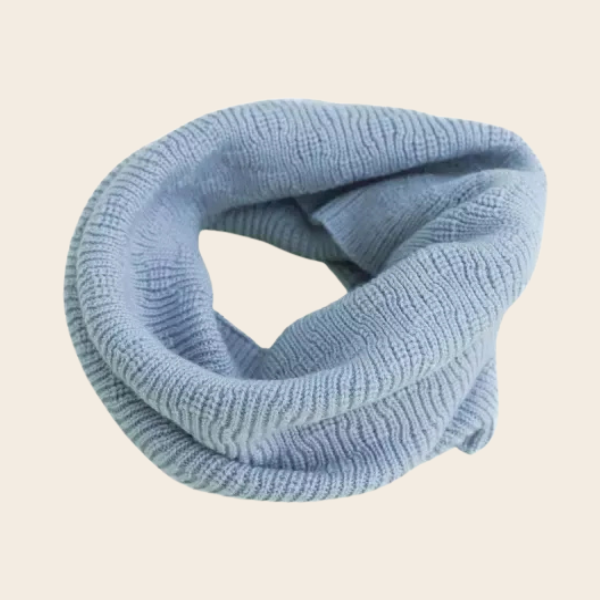Écharpe tube blanche 'Gigi' bleu clair