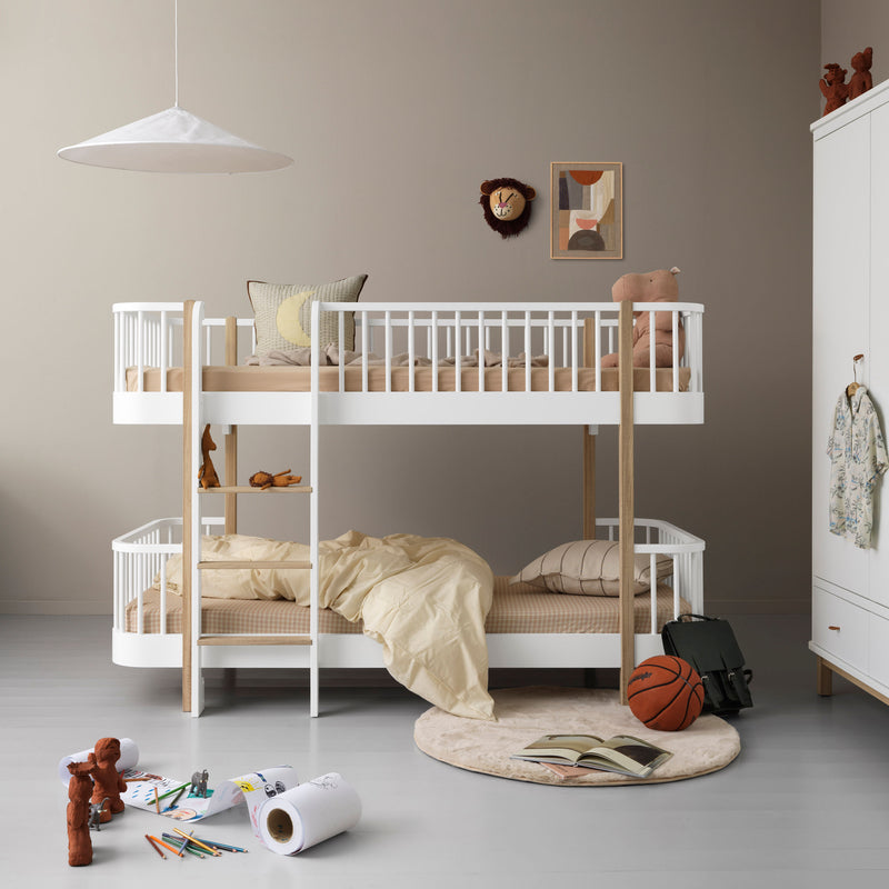 Oliver Furniture Conversion Kit for Two Wood Original Daybeds into a Mid-High Bunk Bed, White/Oak
