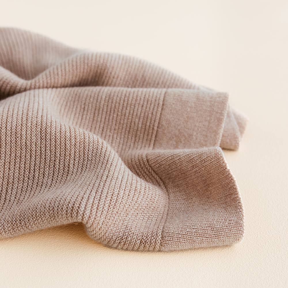 Hvid  Babydecke 'Gust'  Sand - Online MY SNOWFLAKE