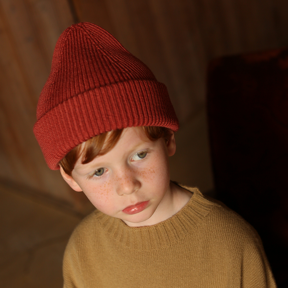 Hvid  Kids Beanie Fonzie Wild Berry