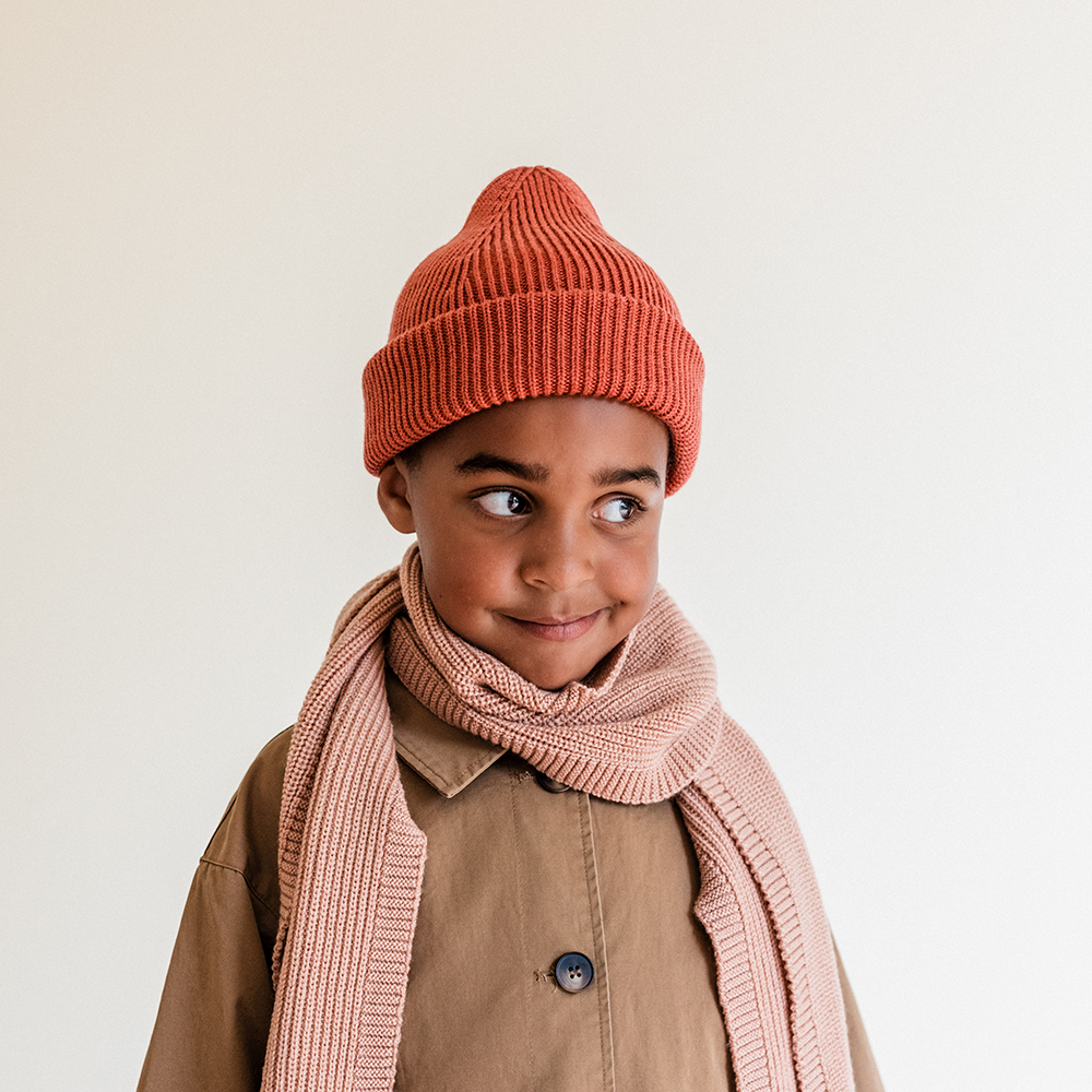Hvid  Kids Beanie Fonzie Wild Berry