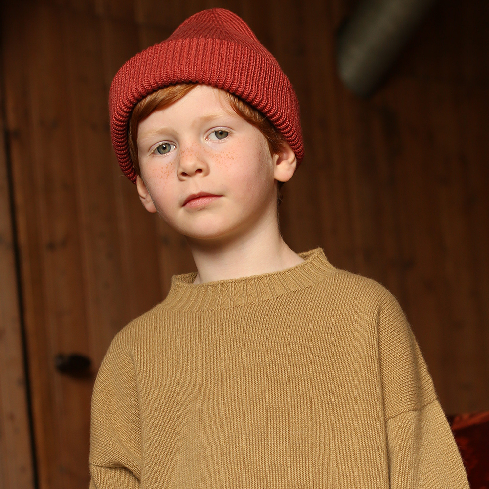 Hvid  Kids Beanie Fonzie Wild Berry