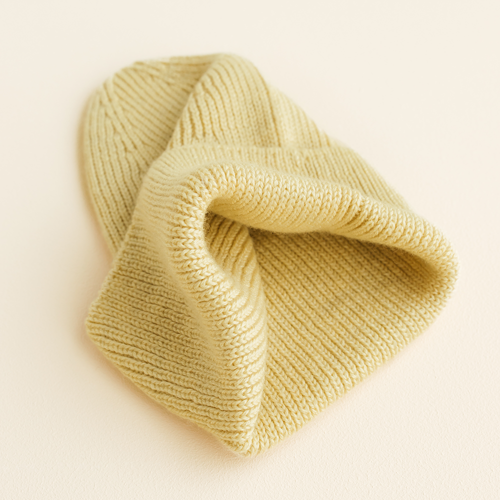 Hvid  Beanie Fonzie für Erwachsene Light Yellow
