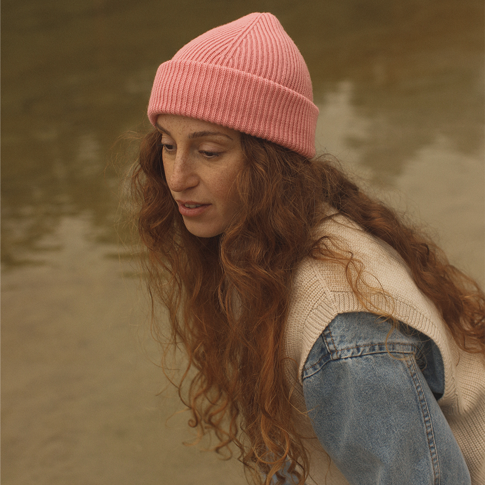 Hvid  Beanie Fonzie für Erwachsene Bubblegum