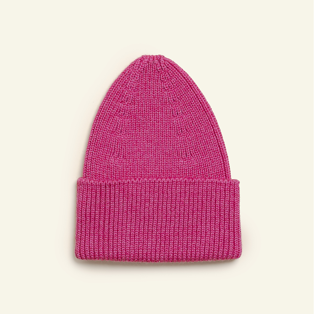 Hvid  Kids Beanie Fonzie Fuchsia