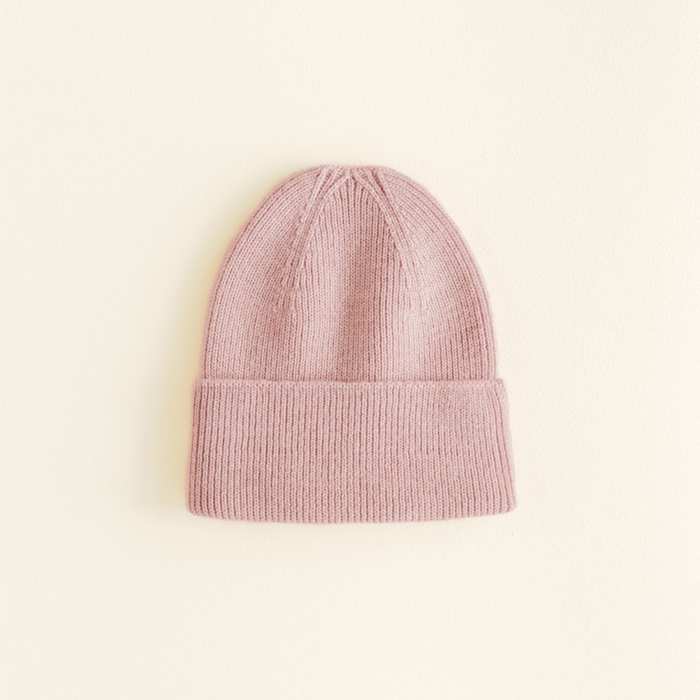 White Newborn Beanie Fonzie Powder