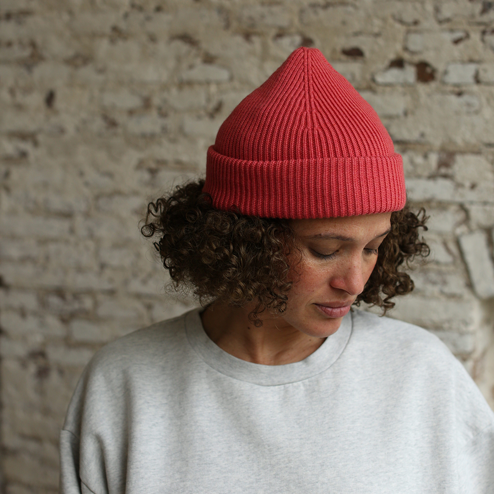 Hvid  Beanie Fonzie für Erwachsene Red