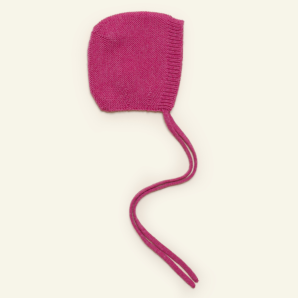 Hvid  Baby Strickmütze Dolly Fuchsia