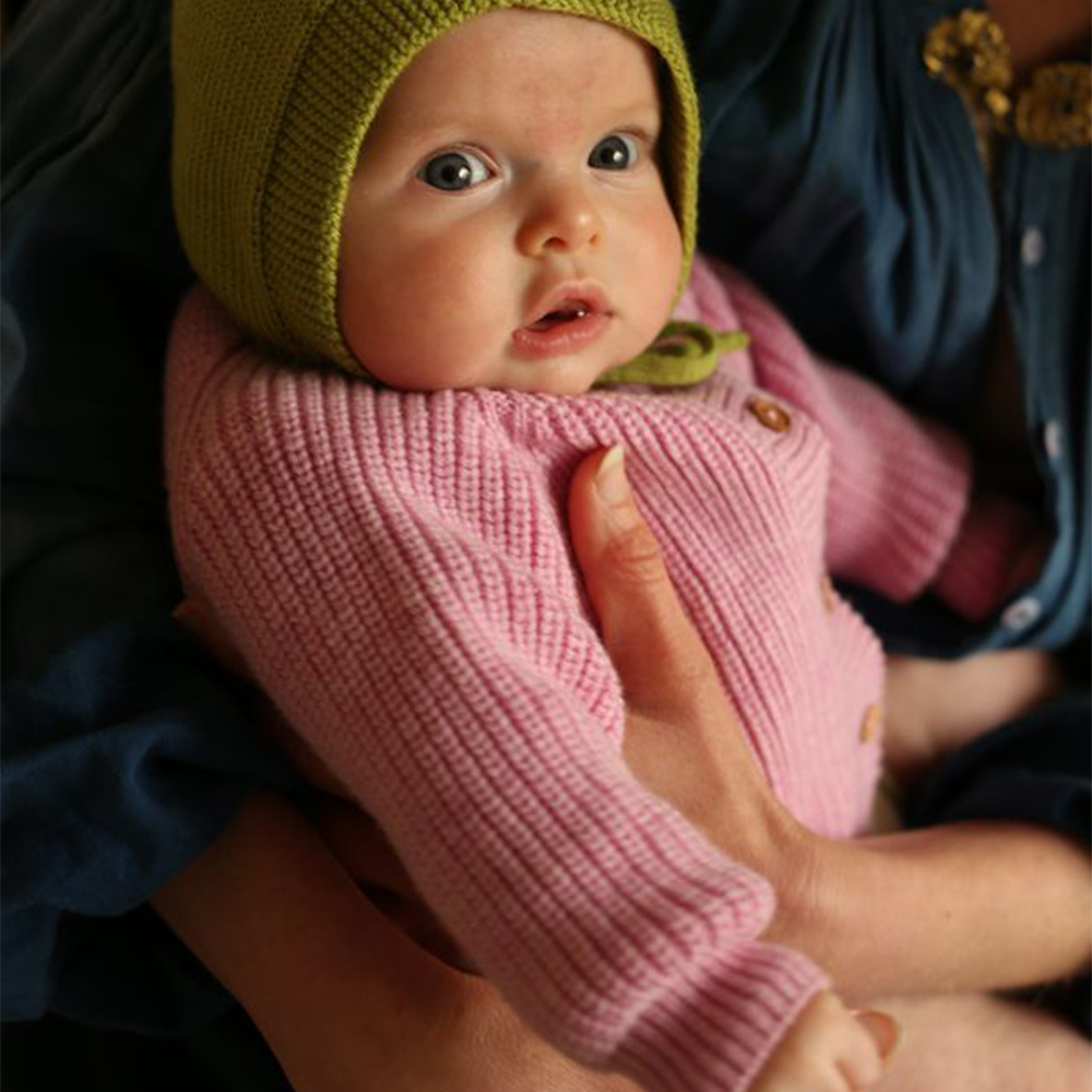Hvid  Baby Cardigan 'Inga' Cotton Candy