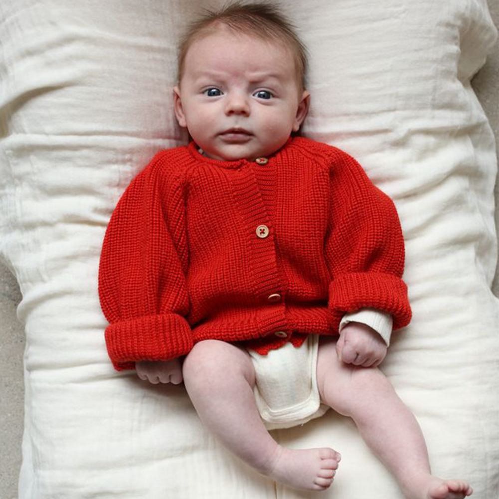 Hvid  Baby Cardigan 'Inga' Rot