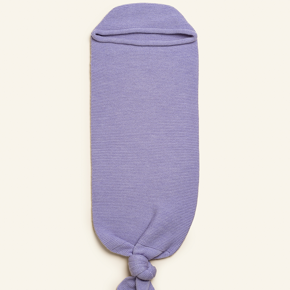 Hvid Strick Cocoon Lilac
