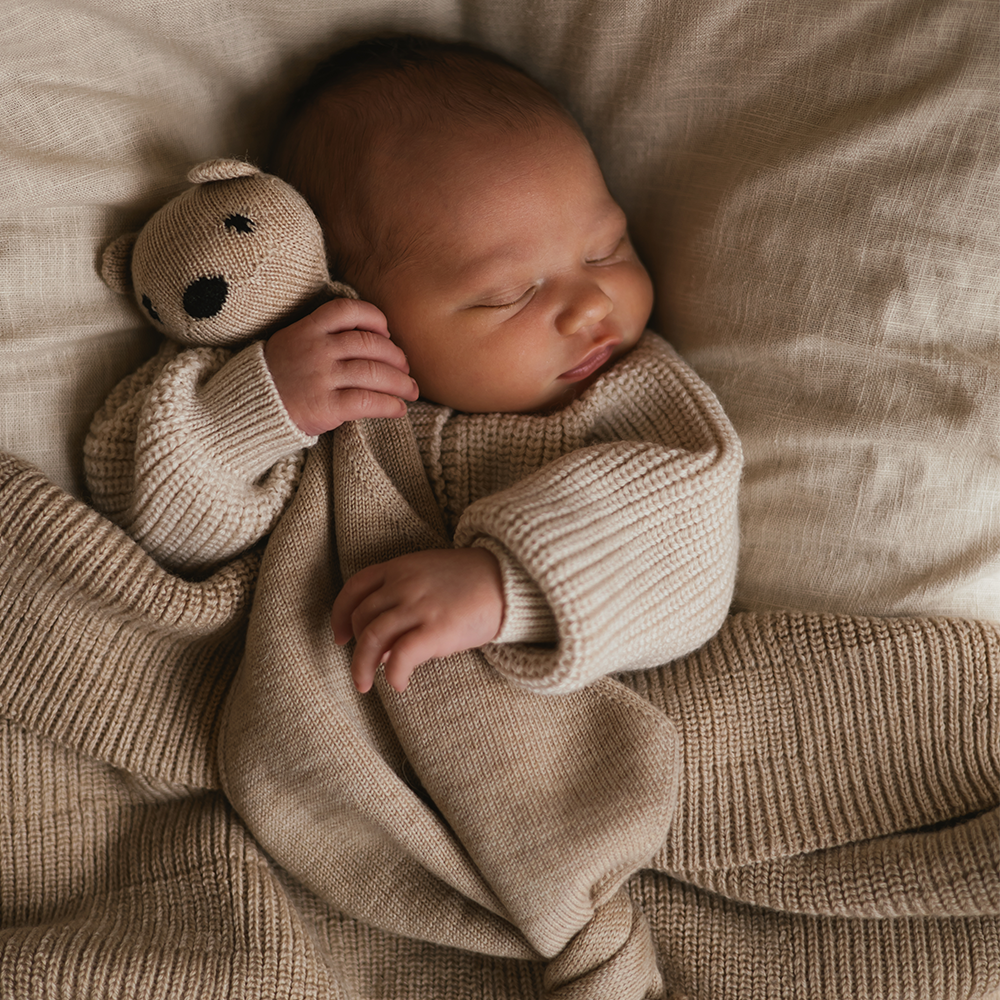 Hvid  Babydecke 'Ivy' Sand