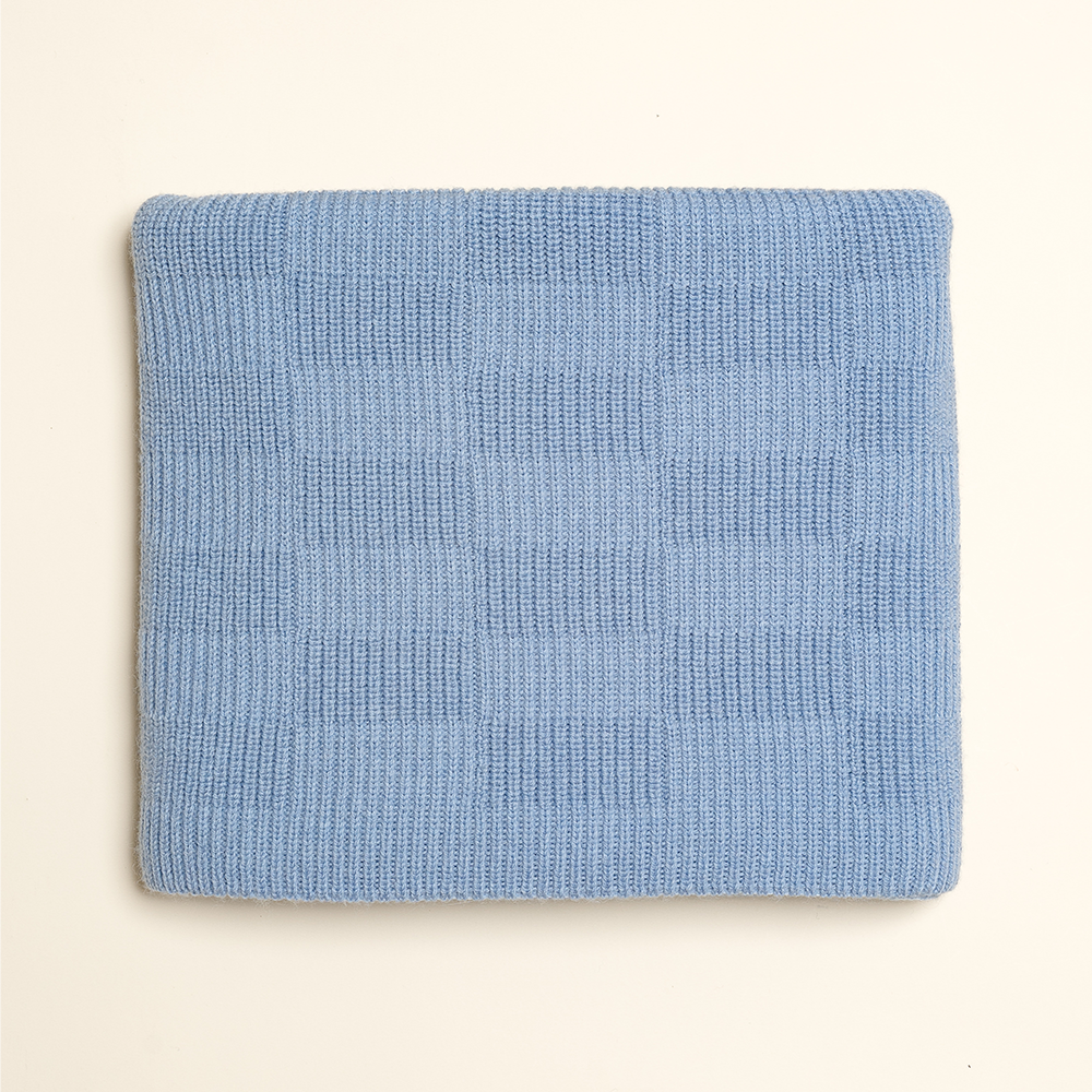 Hvid  Babydecke 'Ivy' Light Blue