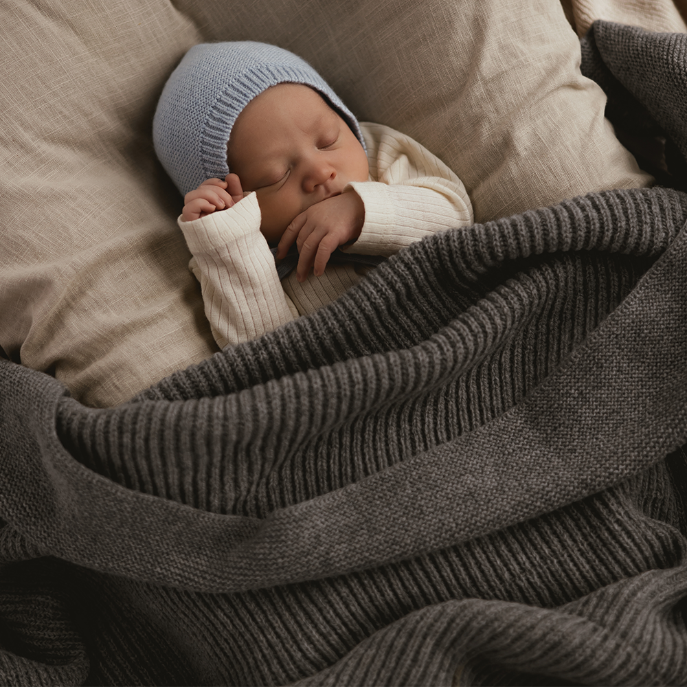Hvid  Baby Strickmütze Dolly Sky