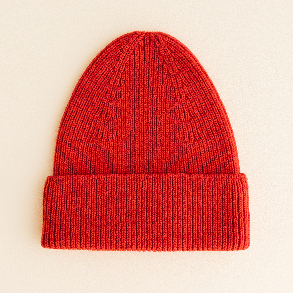 Hvid  Beanie Fonzie für Erwachsene Red
