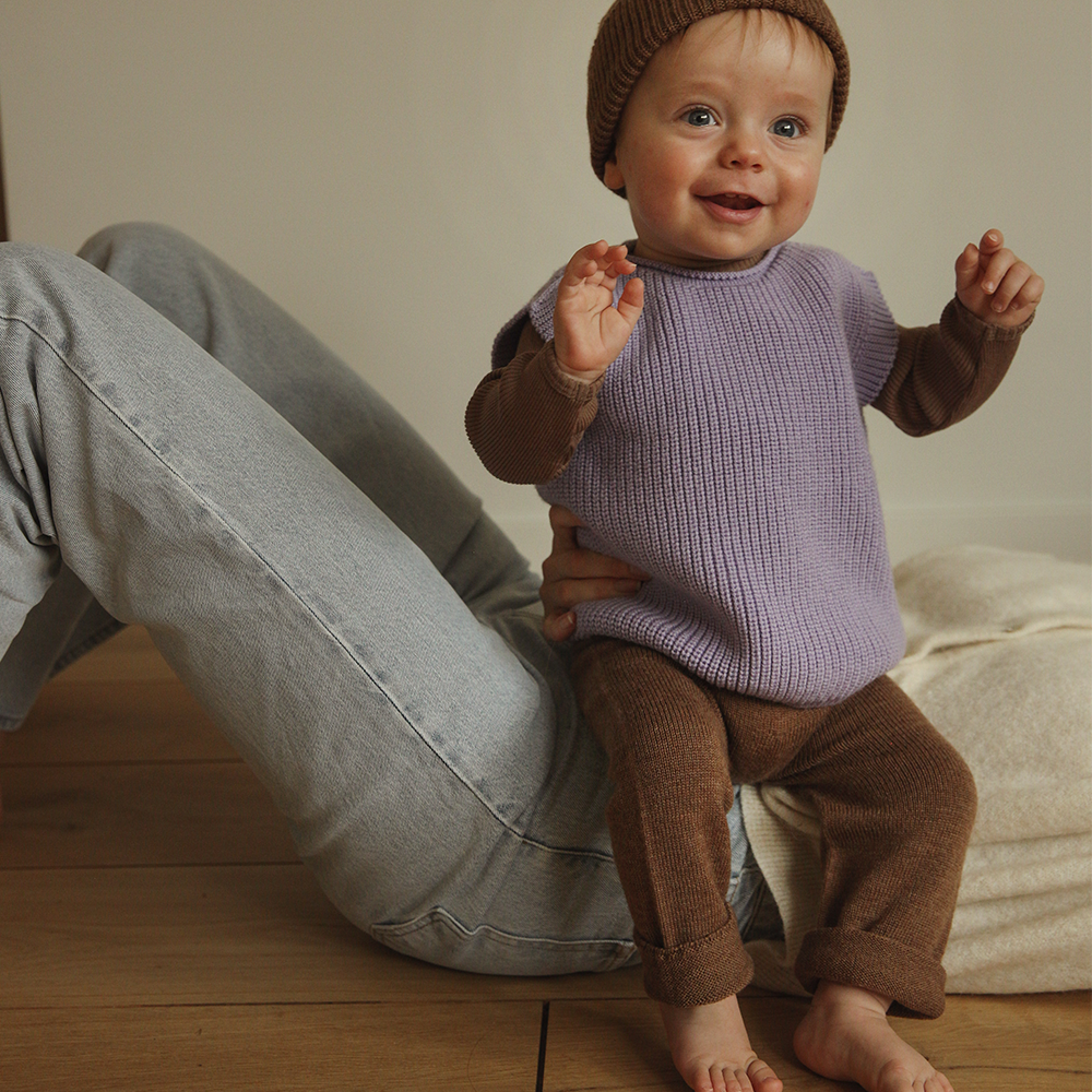 Hvid  Baby Strickhose 'Guido'  Mocha