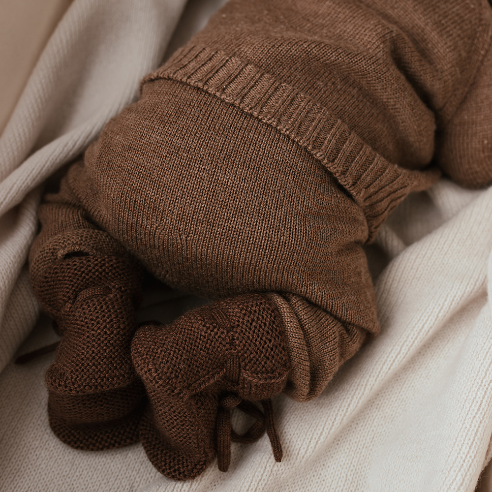Hvid  Baby Strickhose 'Guido'  Mocha