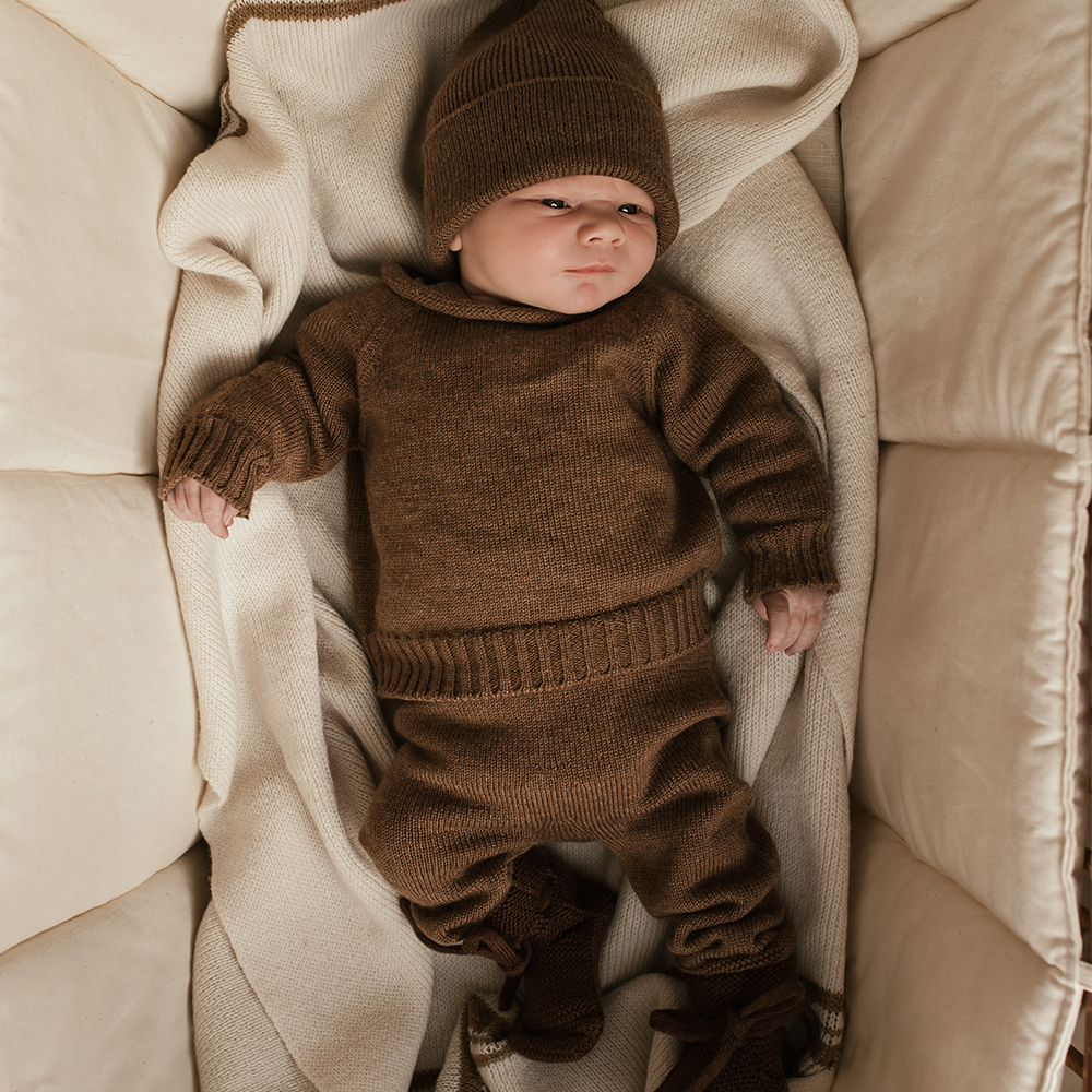 Hvid  Baby Strickhose 'Guido'  Mocha