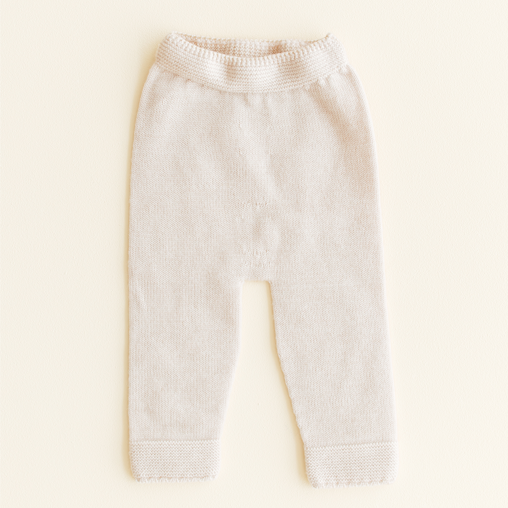 Hvid  Baby Strickhose &#39;Guido&#39;  Cream