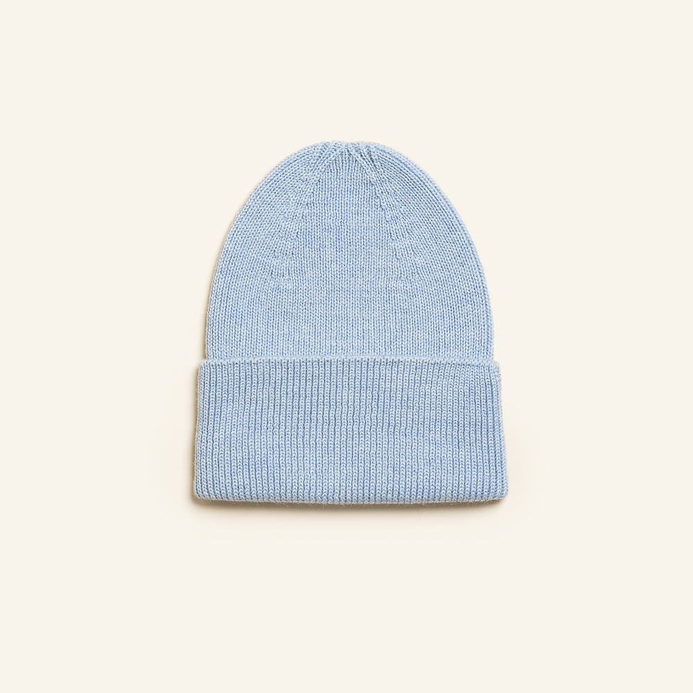 Hvid Newborn Beanie Fonzie Sky