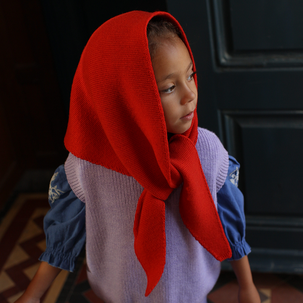 White Loop Scarf 'Josephina' Red
