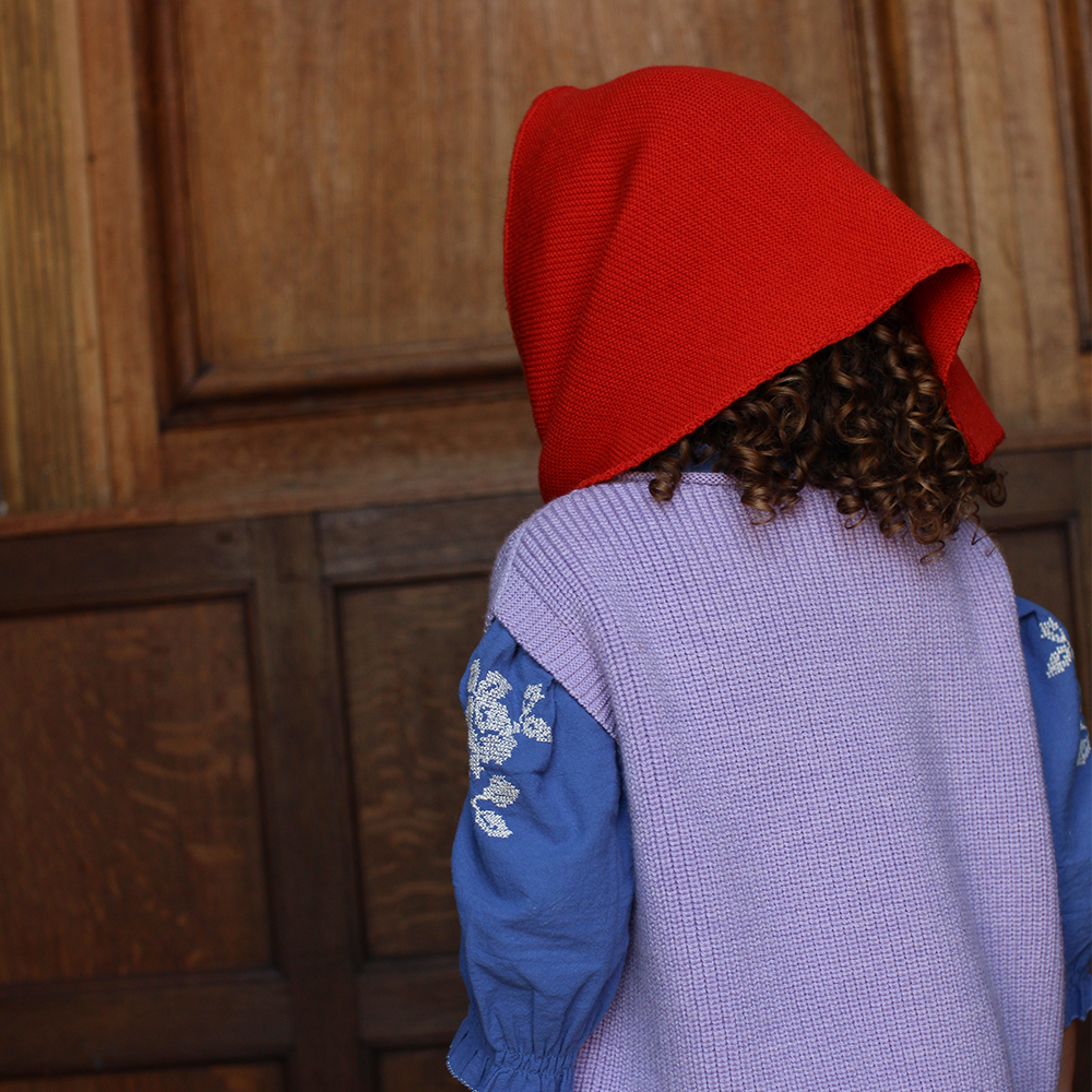 White Loop Scarf 'Josephina' Red