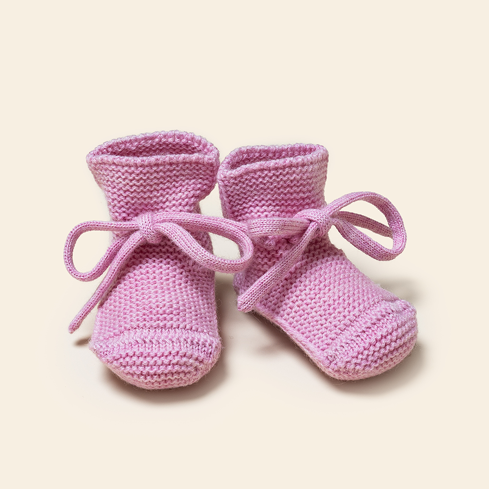 Hvid  Baby Strickschuhe Booties  Cotton Candy
