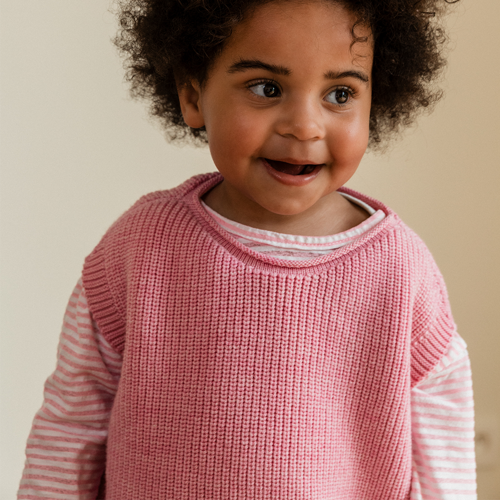 Hvid  Kinder Strickweste 'Harvey'  Cotton Candy