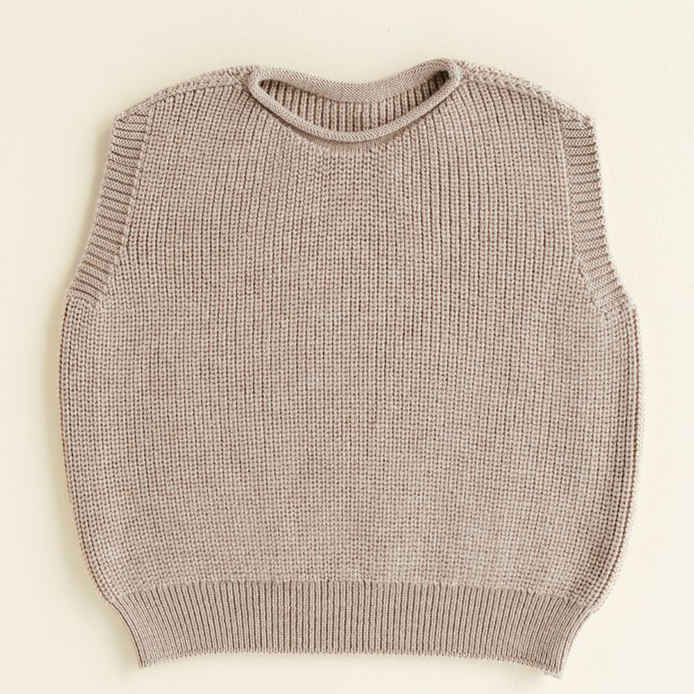 Hvid  Kinder Strickweste &#39;Harvey&#39;  Sand